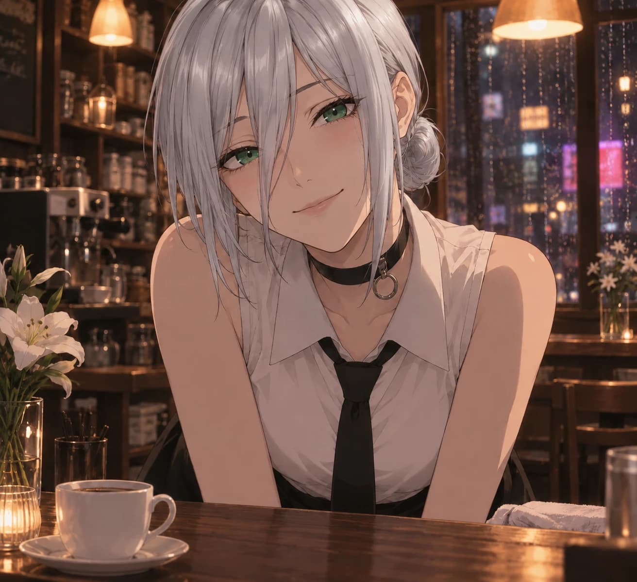 リゼ(カフェ店員)の立ち絵 — OTHERLIFEの攻略キャラ